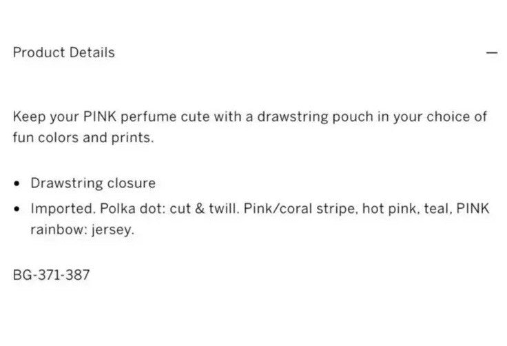 Drawstring Perfume Pouch - Limited Edition Logo Accessory