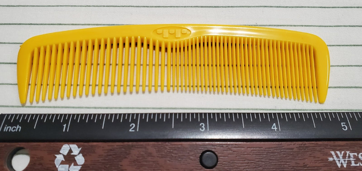 Vintage Tip Top Unbreakable Yellow Hair Combs - 5 Inch Lot of 6