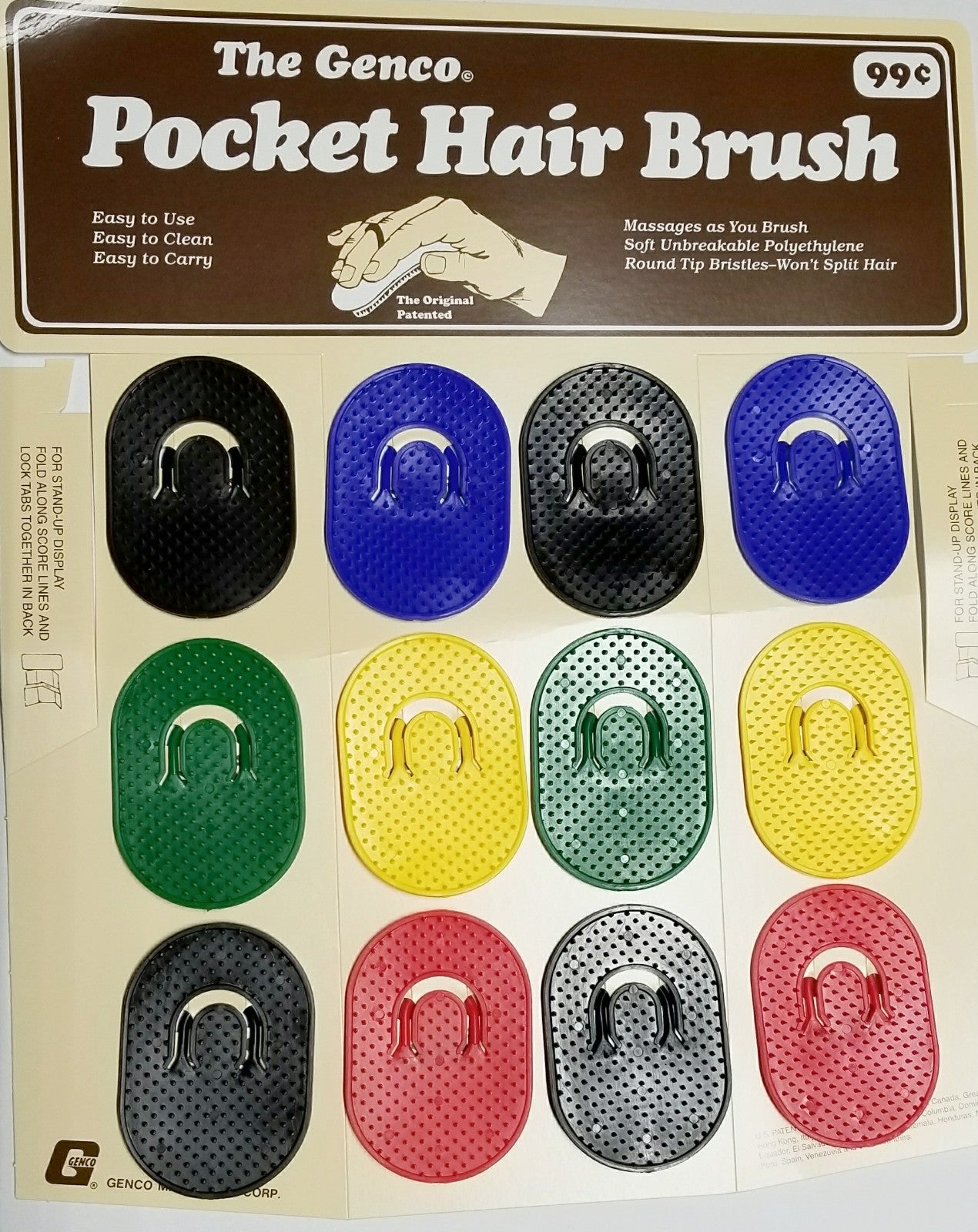 Pocket Hair Brush Comb Set - Assorted Colors, Compact & Unbreakable