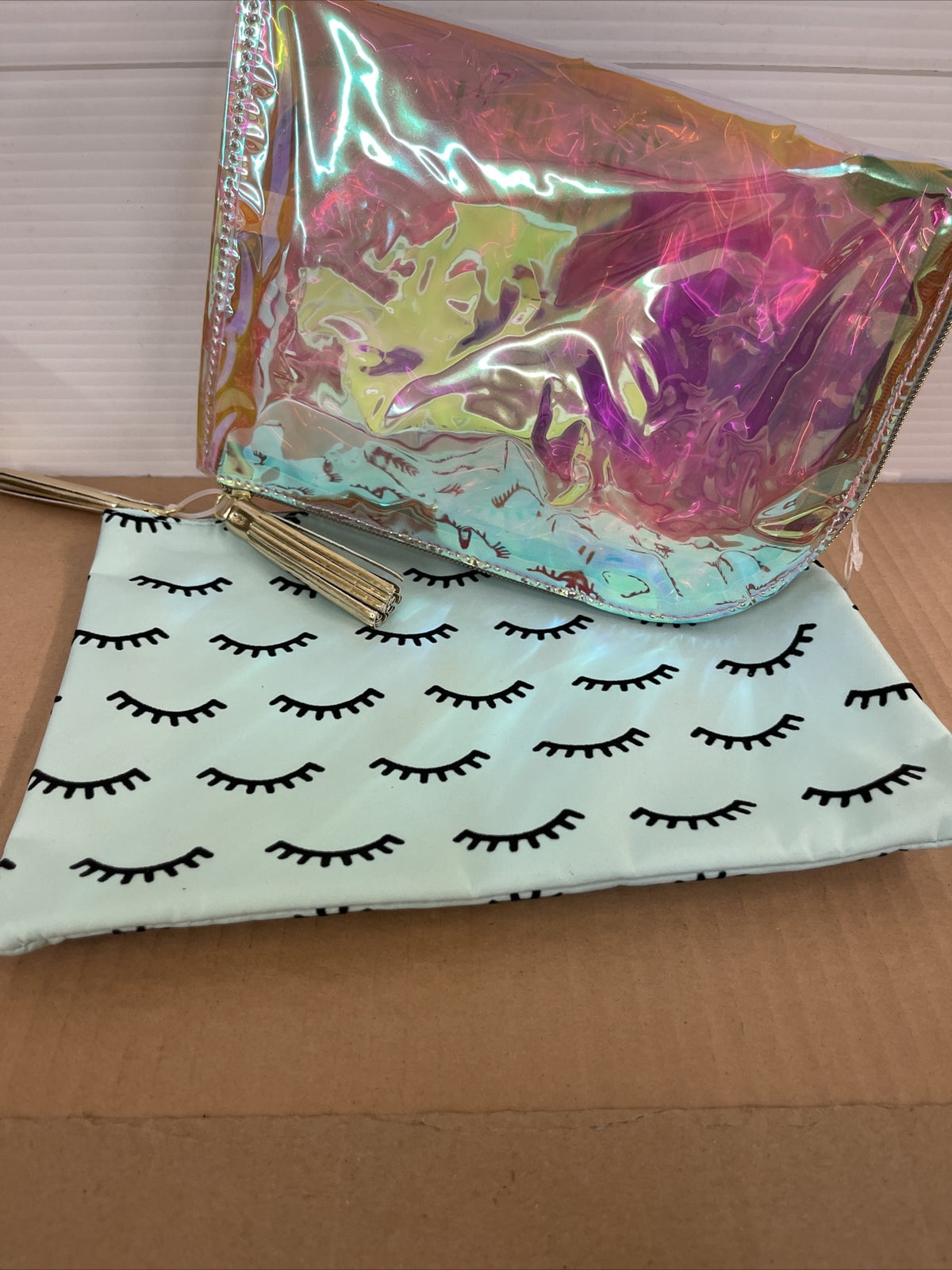 2-Piece Makeup Purse Bags with Lashes Quote - Cosmetic Organizer Set
