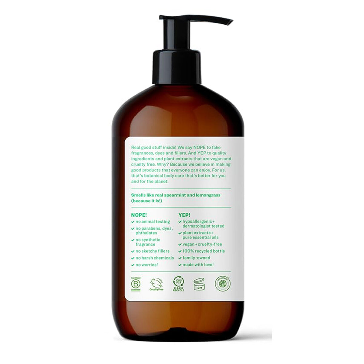 Everyone Spearmint & Lemongrass Liquid Hand Soap 12.75oz - Natural Botanical Formula