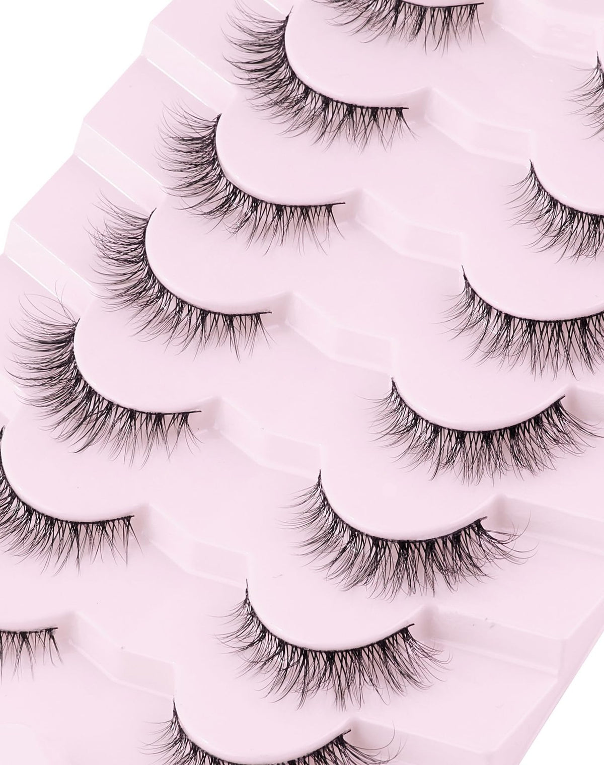 Natural Mink Eyelashes 7 Pairs - Light, Soft, Cruelty-Free Faux Lashes