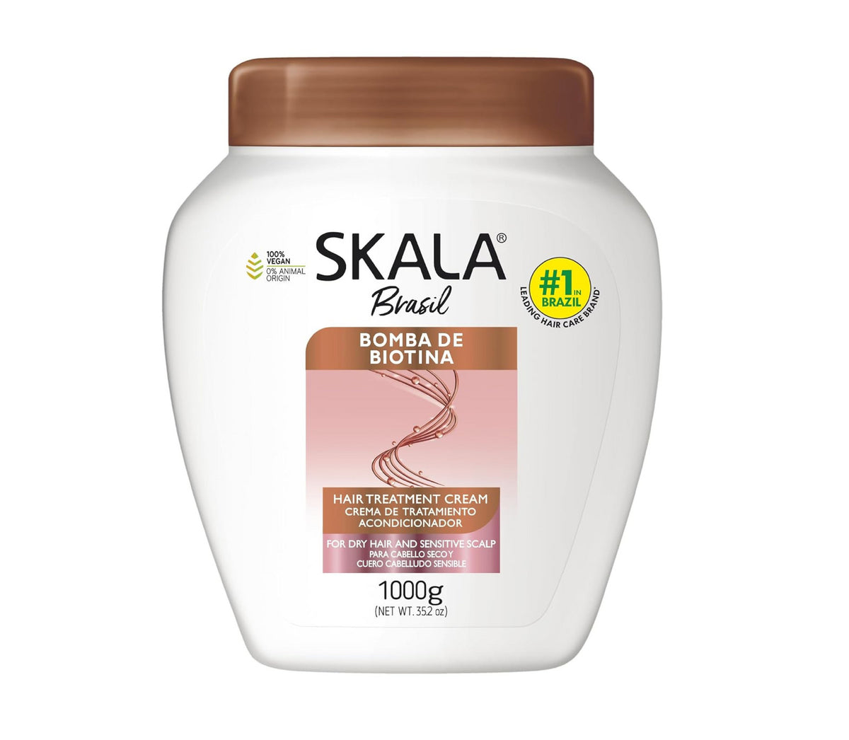Biotin Hair Treatment Cream for Dry & Damaged Hair - Vegan, 2 x 1000g