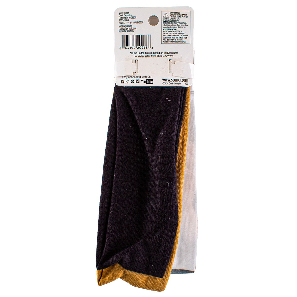 Scunci No Damage Head Wrap, Assorted Colors, 5 Ct