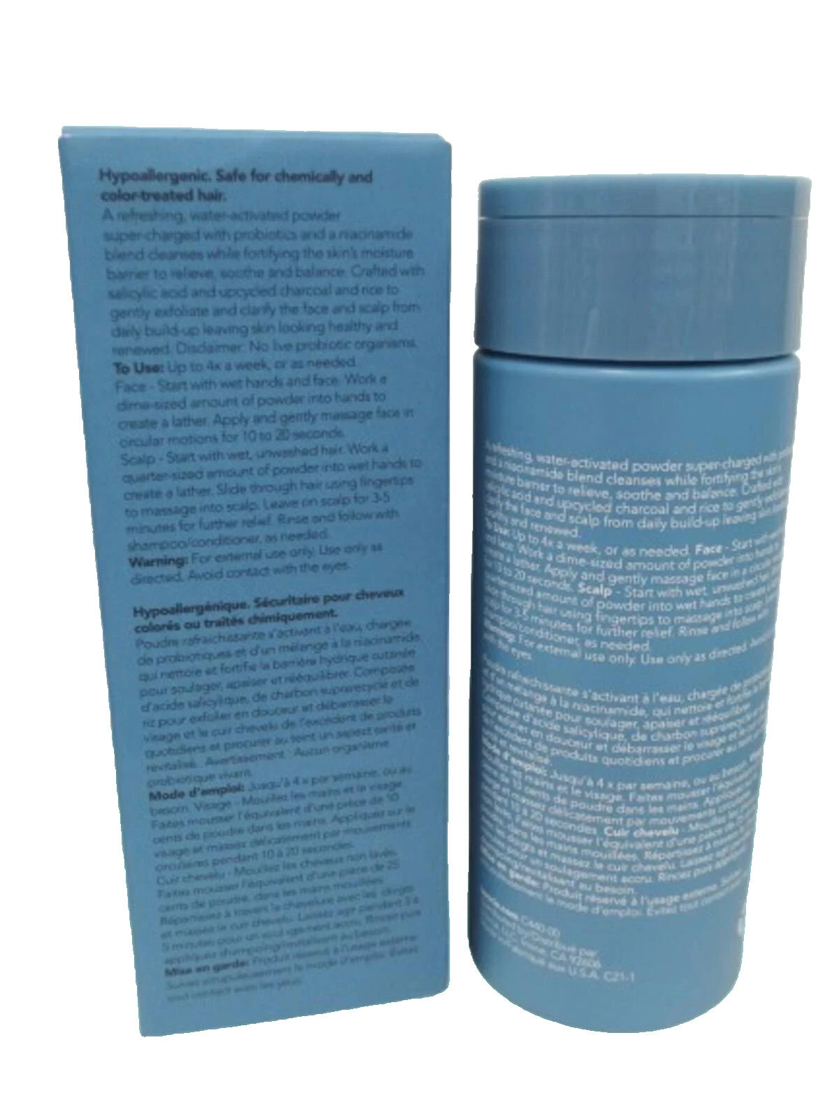 BOSCIA PROBIOTIC EXFOLIATING POWDER FACE + SCALP 2.11 OZ BOXED LOT OF