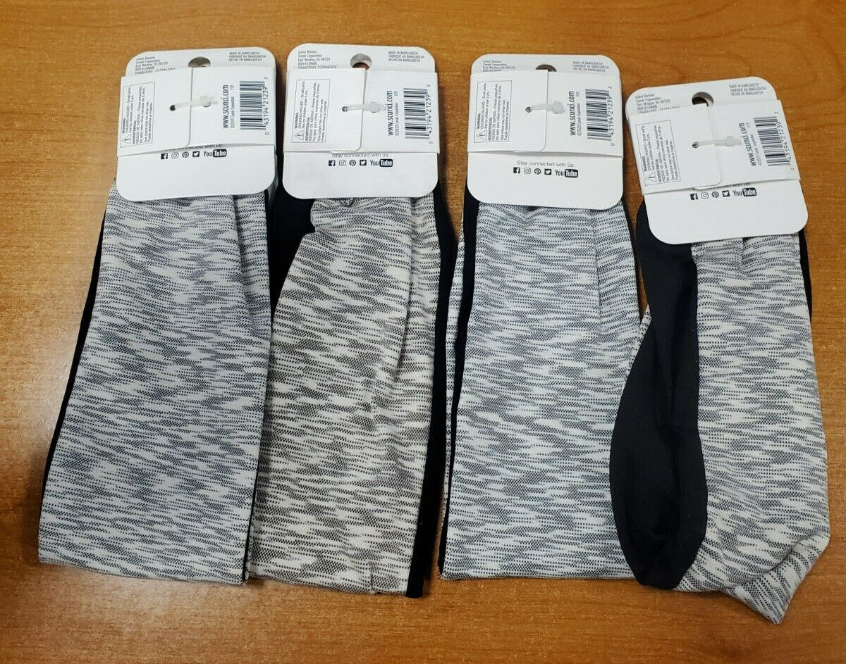 4PK Scunci Everyday&Active Reversible Super Stretch Headwrap SILVER