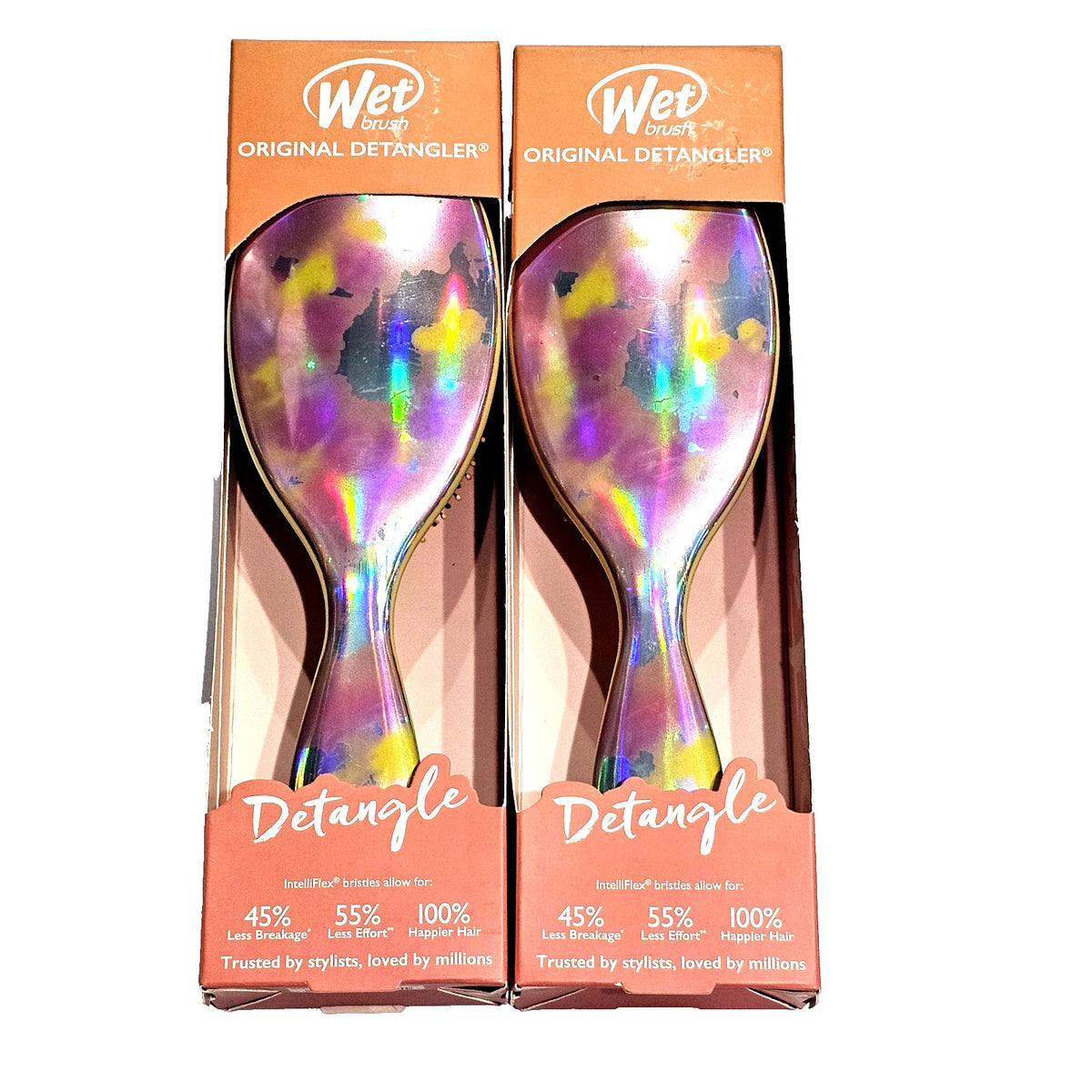 2 Pack Wet Hair Detangler Brush Less Breakage & Effort