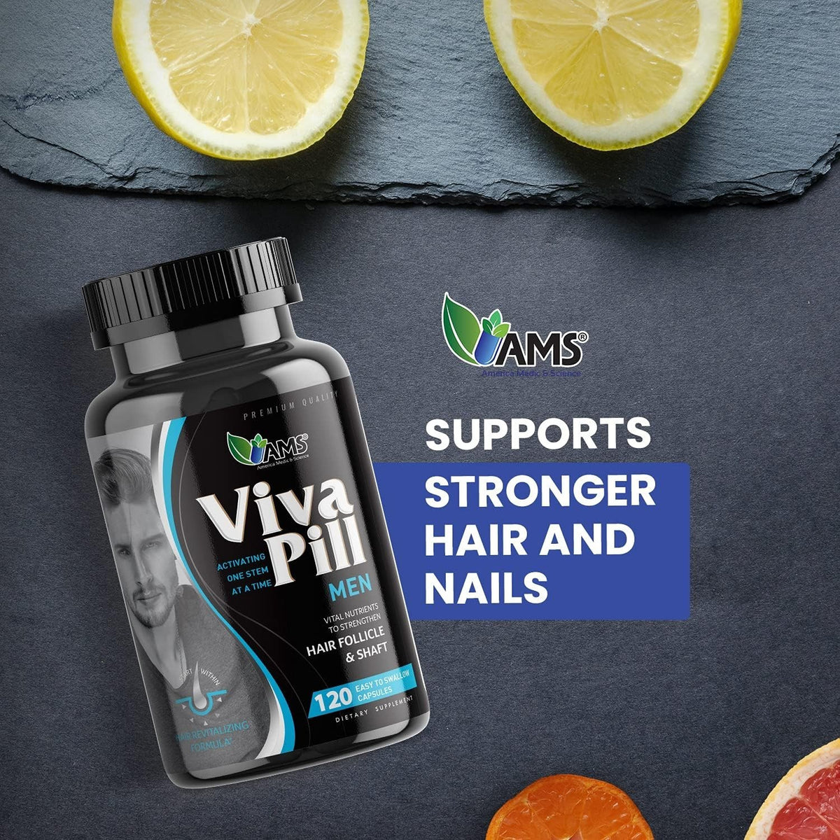Men's Hair Growth Vitamins with Biotin & Keratin - 120ct