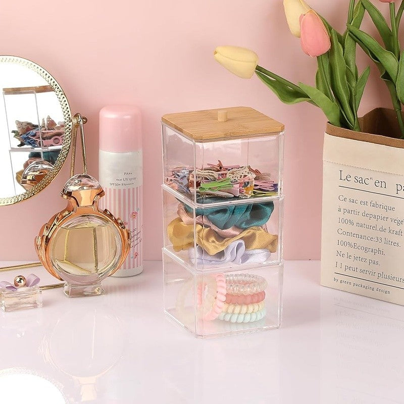 Acrylic Bathroom Storage Jar with Lid - Multiple Sizes & Shapes