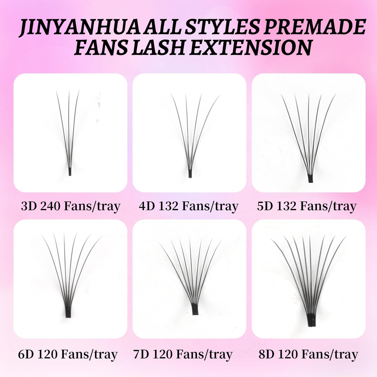 Premade 5D Eyelash Fans Extension - Hand-Made Mink Look, 10mm, Pack of 1