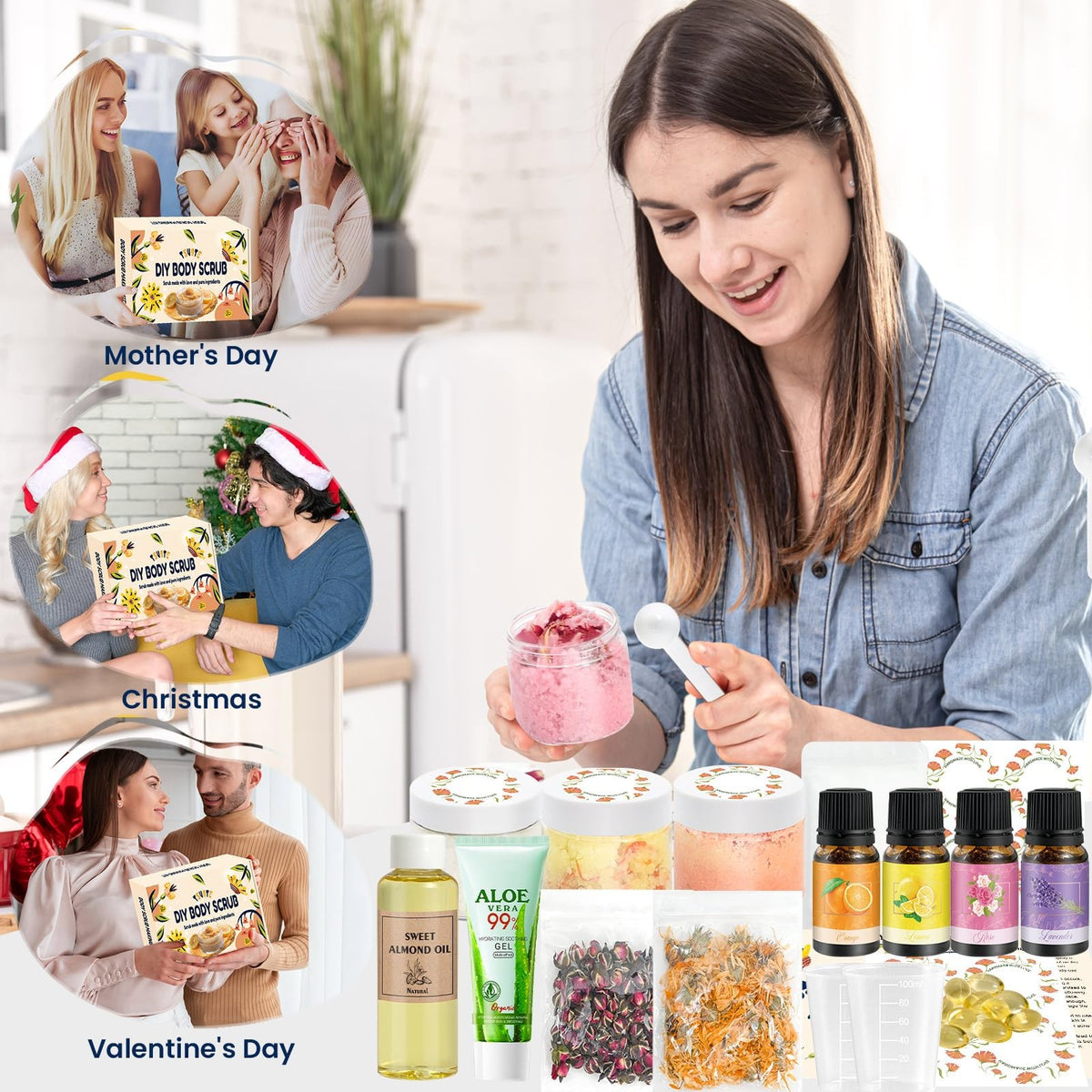 TSVATE Body Scrub Making Kit- Make Your Own Salt 1 Fl Oz (Pack of 1),