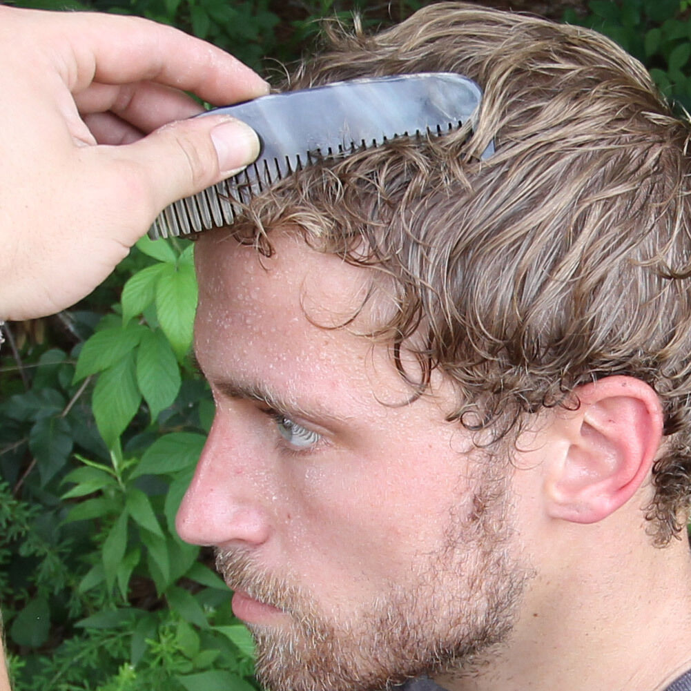 Handmade Bovine Horn Carved Medieval Comb - Natural Hair Styling Tool