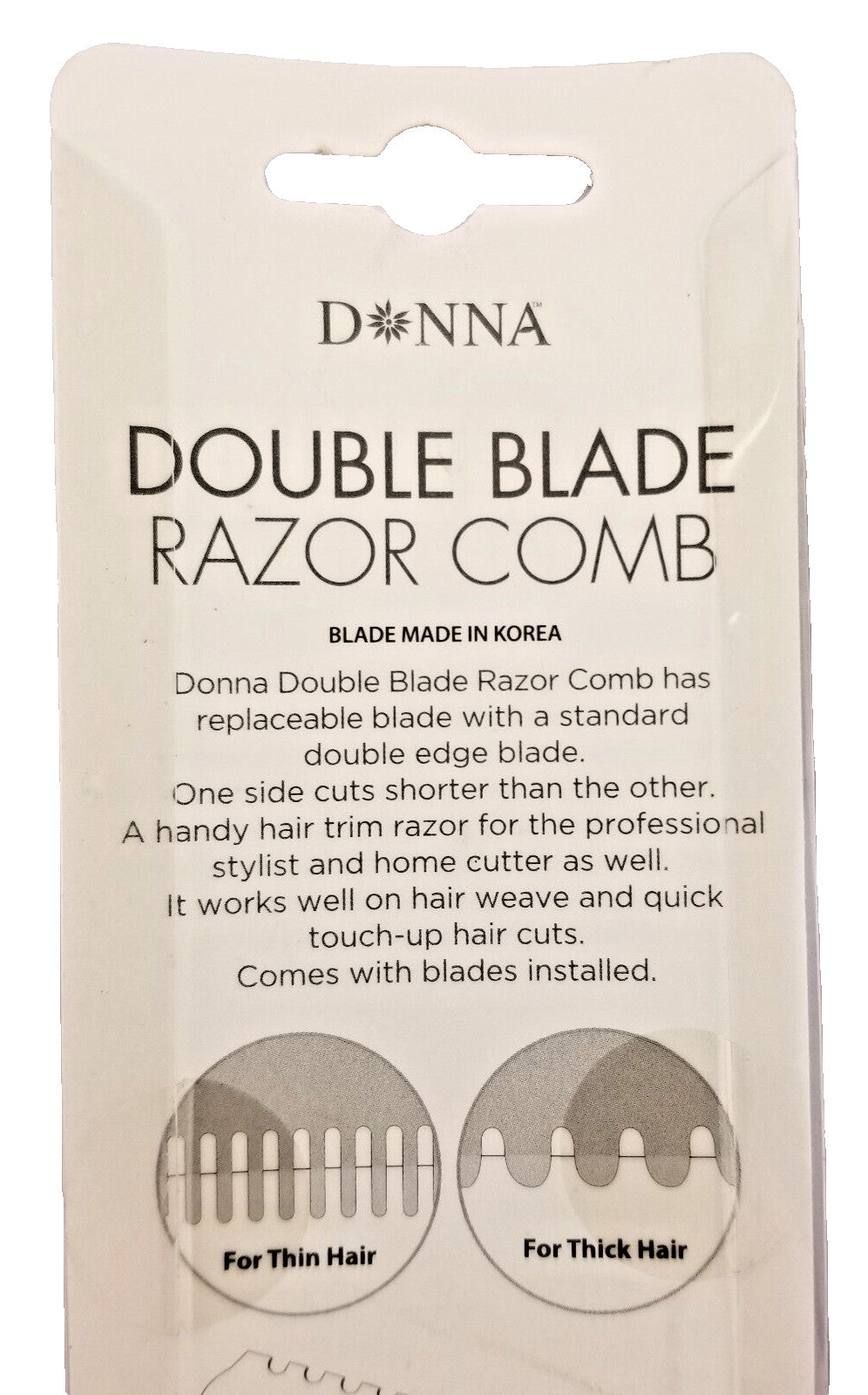 Donna Double Blade Razor Comb for Hair, Replaceable Blades, Pink