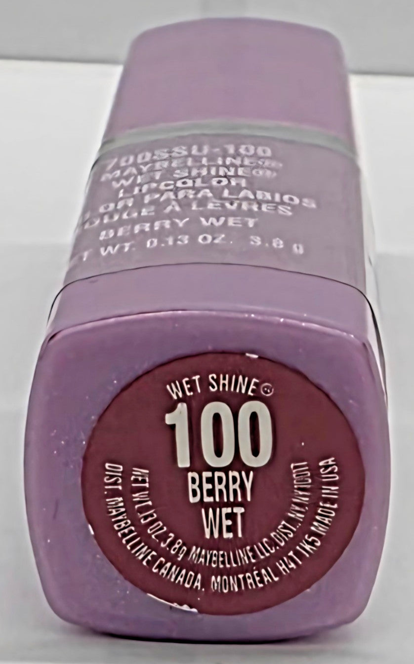 Maybelline Wet Shine Lip Color 100 Berry Wet - Moisturizing Lipstick