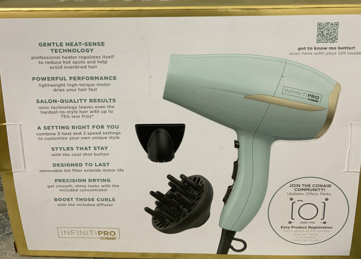 Conair InfinitiPRO 1875W Heat Protect Hair Dryer - Professional Styling Tool