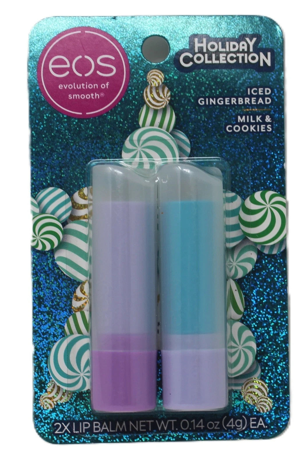 Eos Lip Balm Set - Milk & Cookies and Iced Gingerbread Holiday Collection 0.14oz x 2