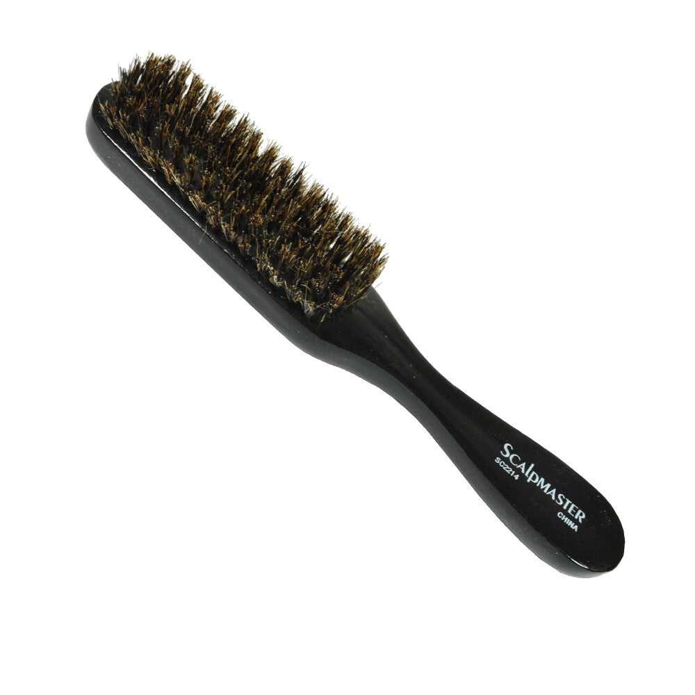 Styling Brush with 7 Rows - Natural Boar Bristles & Varnished Wood Handle