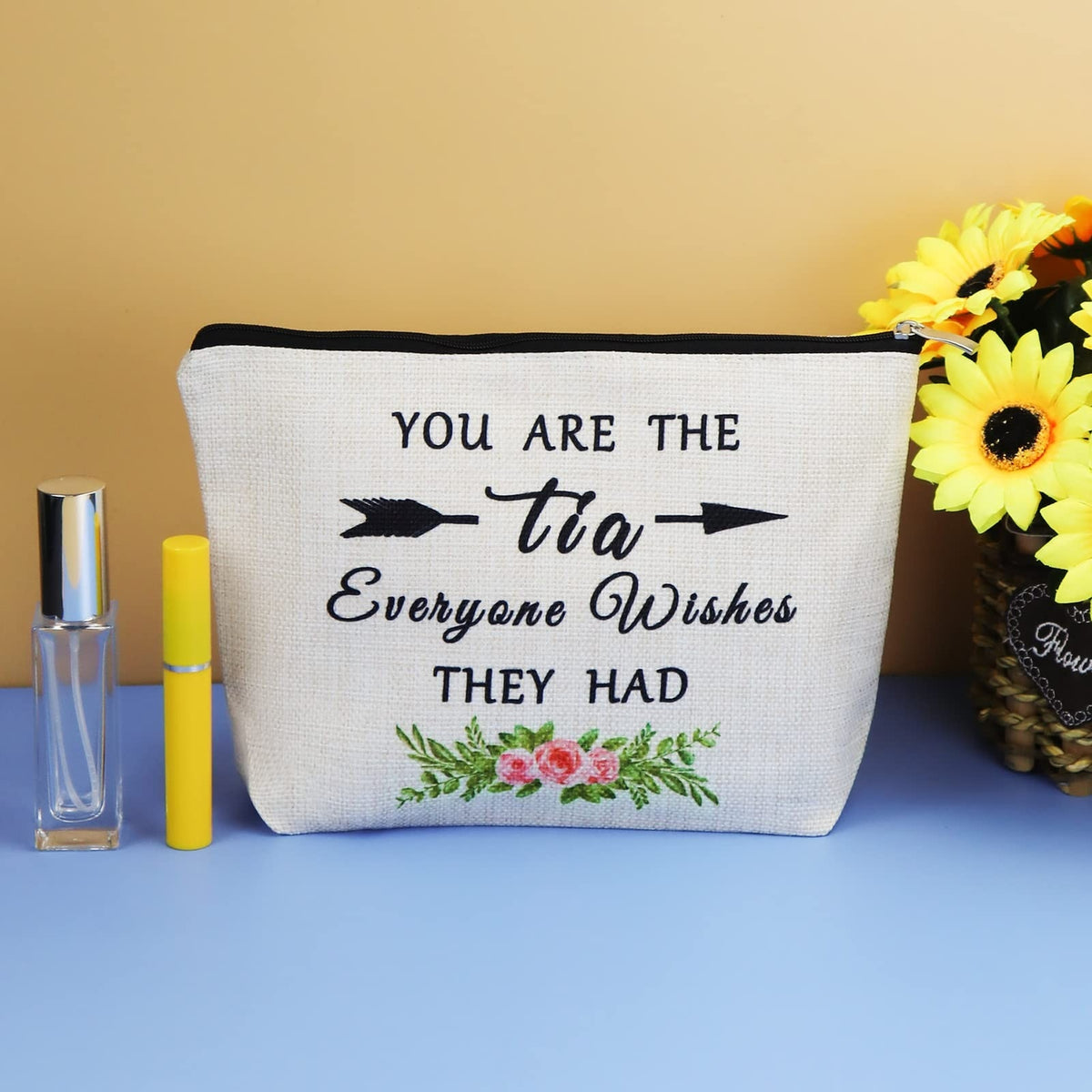 Personalized Aunt Makeup Bag - Niece & Nephew Gift Travel Cosmetic Organizer