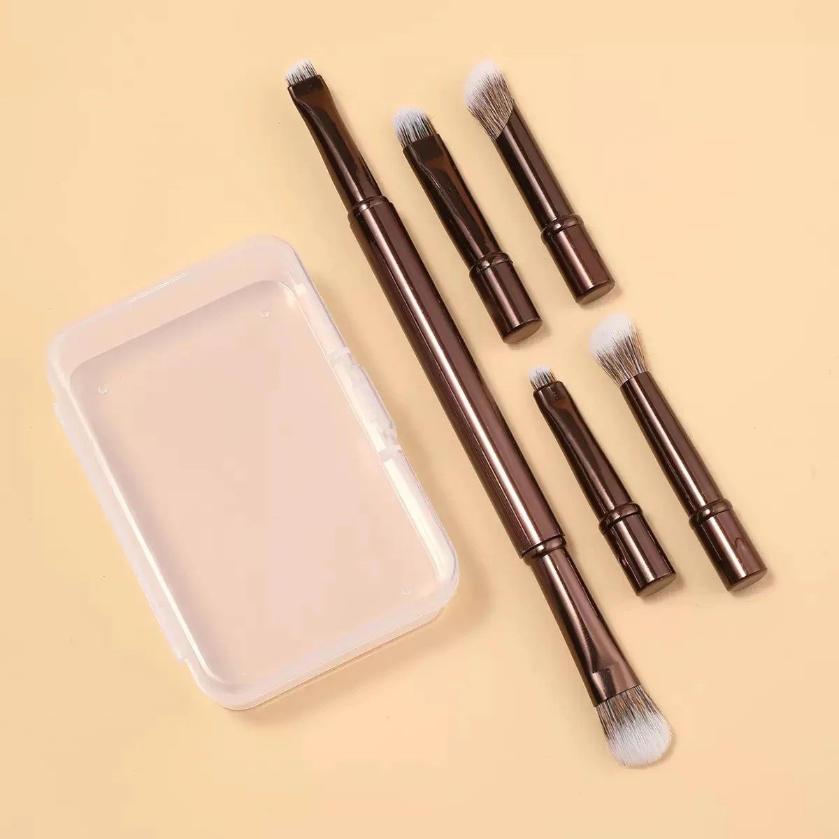 6-Piece Portable Makeup Brush Set - Travel Eye Shadow Brush Replacement