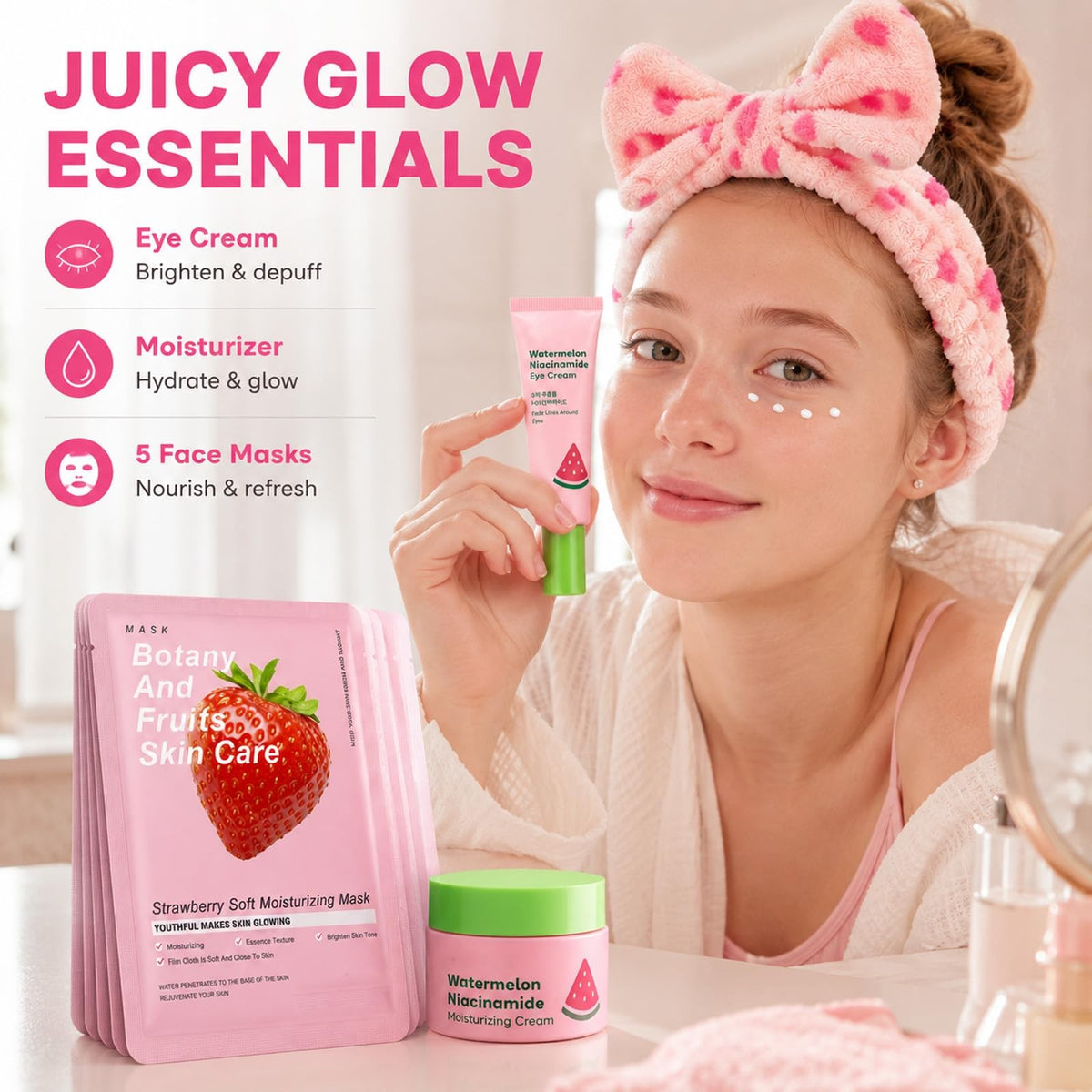 Watermelon Skincare Gift Set for Teens Girls - Hydrating & Gentle