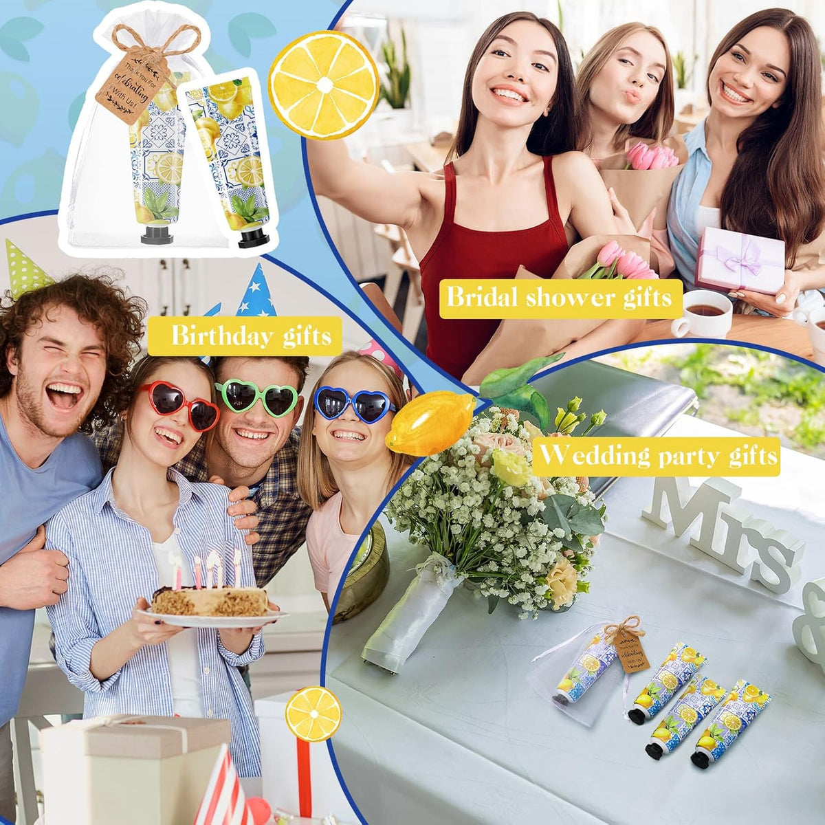 Baby Shower Hand Cream Gift Sets 48 Pieces Lemon Bridal Wedding Party
