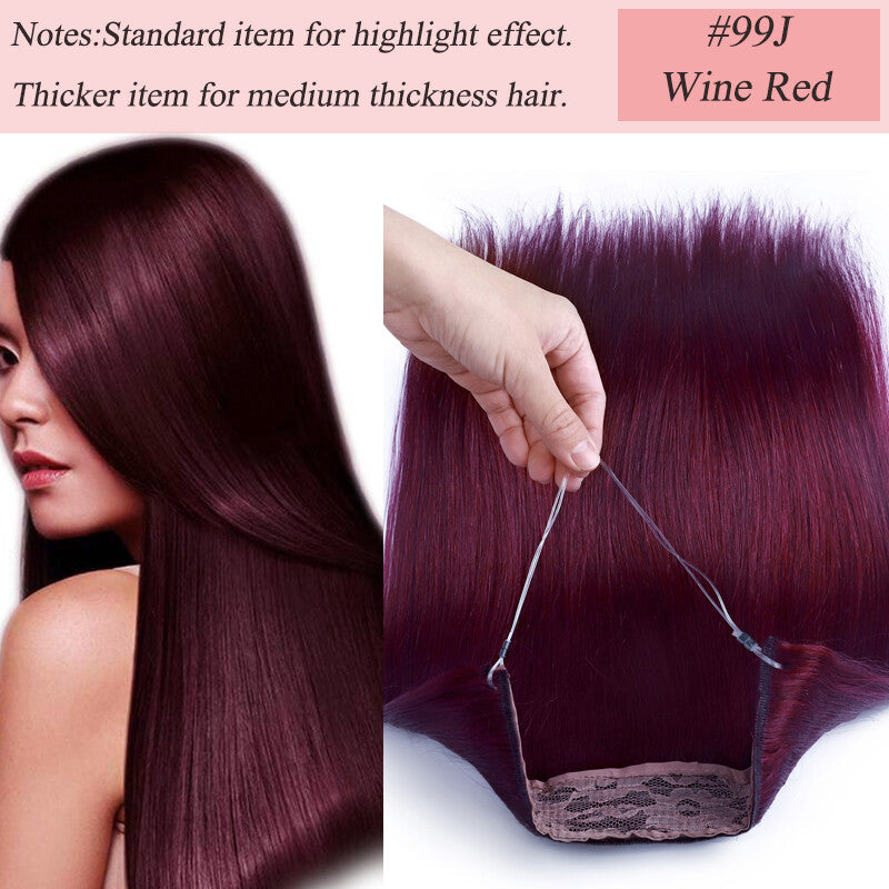 Long Weft Wire Hair Extensions 120g Remy Human Hair Thick One Piece