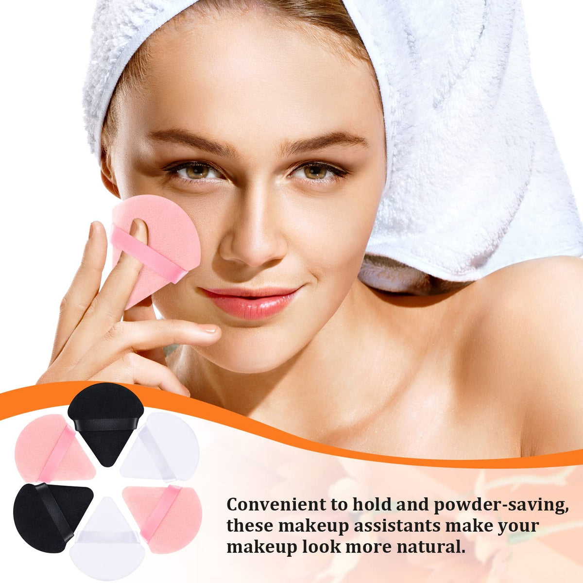 Triangle Powder Puff Set 100 Pcs Velour Makeup Sponges for Loose Powder