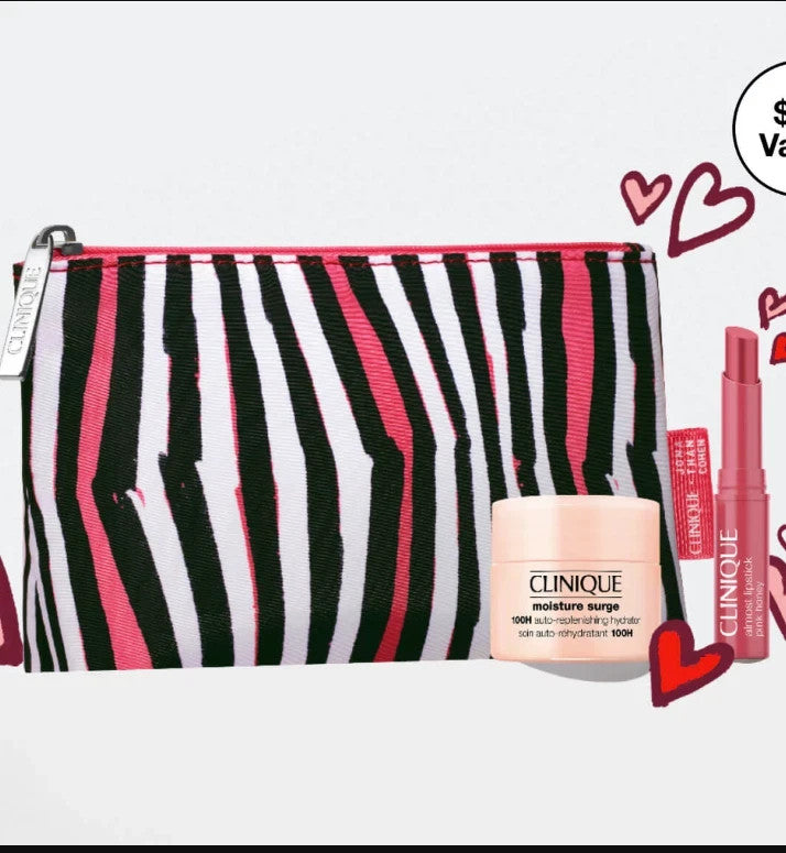 Clinique 3-Piece Gift Set Moisture Surge 100H Moisturizer & Pink Honey Lipstick