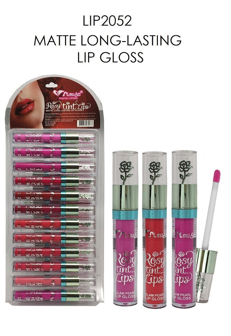 Amuse Matte Liquid Lipgloss Set - Long Lasting 12-Color Lip Makeup
