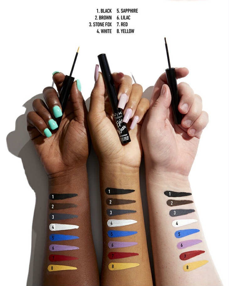 4 Pack Waterproof Liquid Eye & Body Liners Set - Assorted Colors
