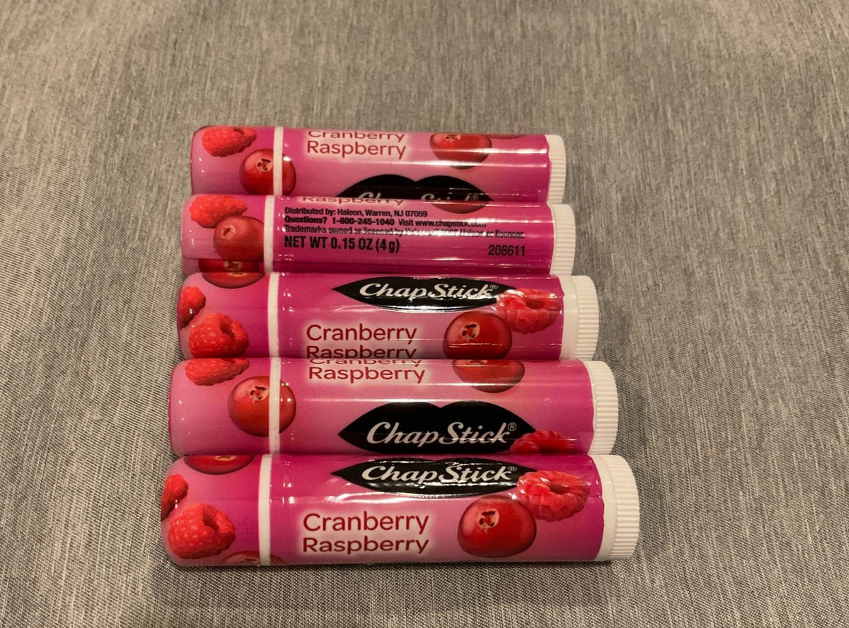 Sealed Cranberry Raspberry Lip Balm Set - 5 Tubes, 0.15 Oz Each