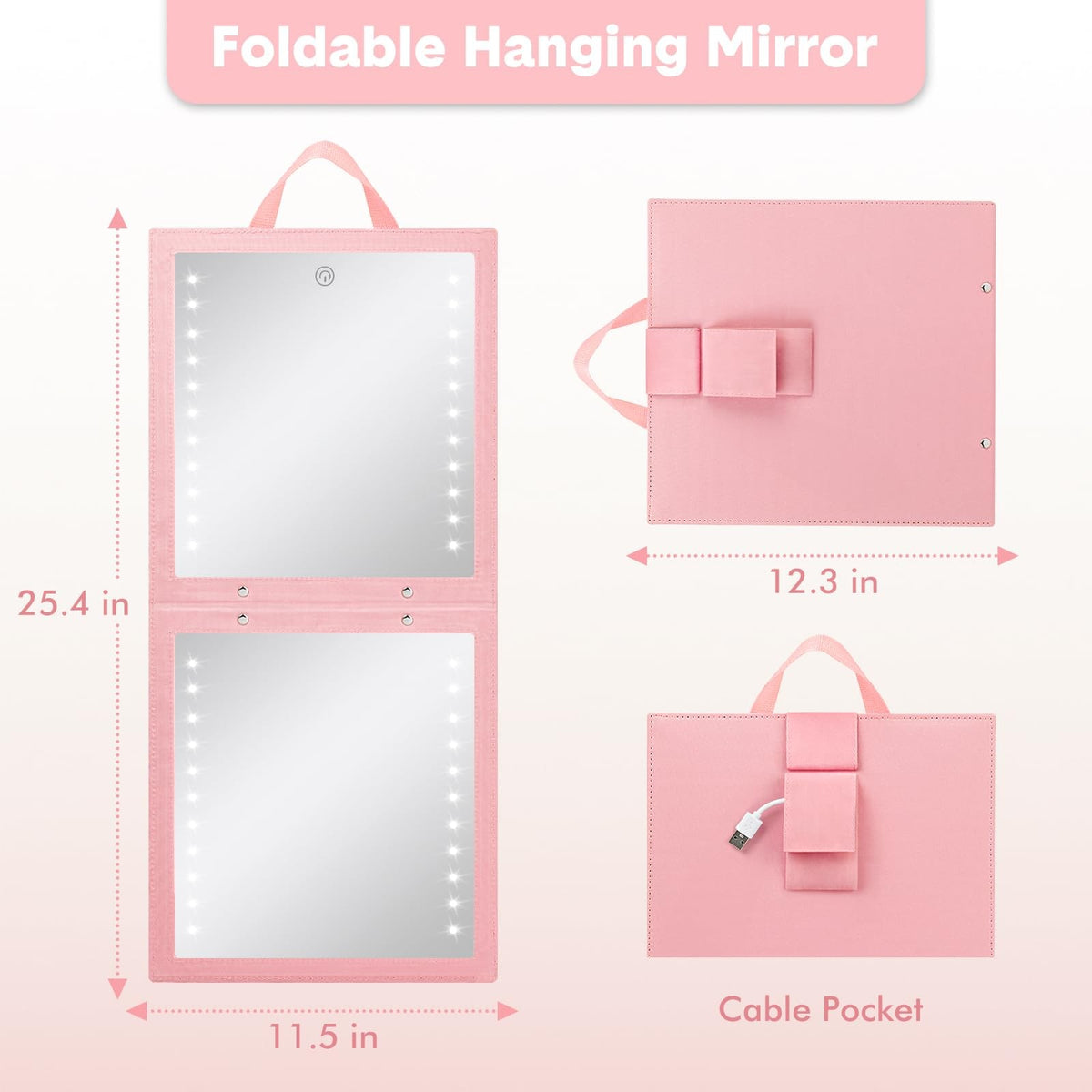Lighted Full Length Folding Hanging Mirror for Dance & Backstage Use
