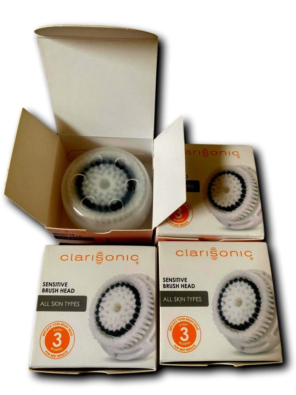 4 Pack Sensitive Facial Cleansing Brush Heads for Clarisonic Devices