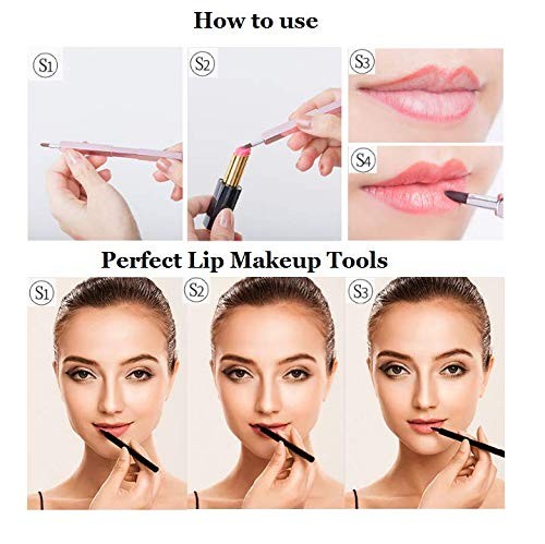 Lip Brush - Retractable Pink Makeup Tool for Precise Lip Color Application