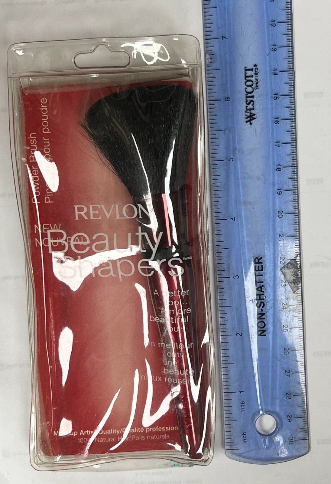 Revlon Powder Brush - Bent Plastic Packaging Soiled Makeup Tool