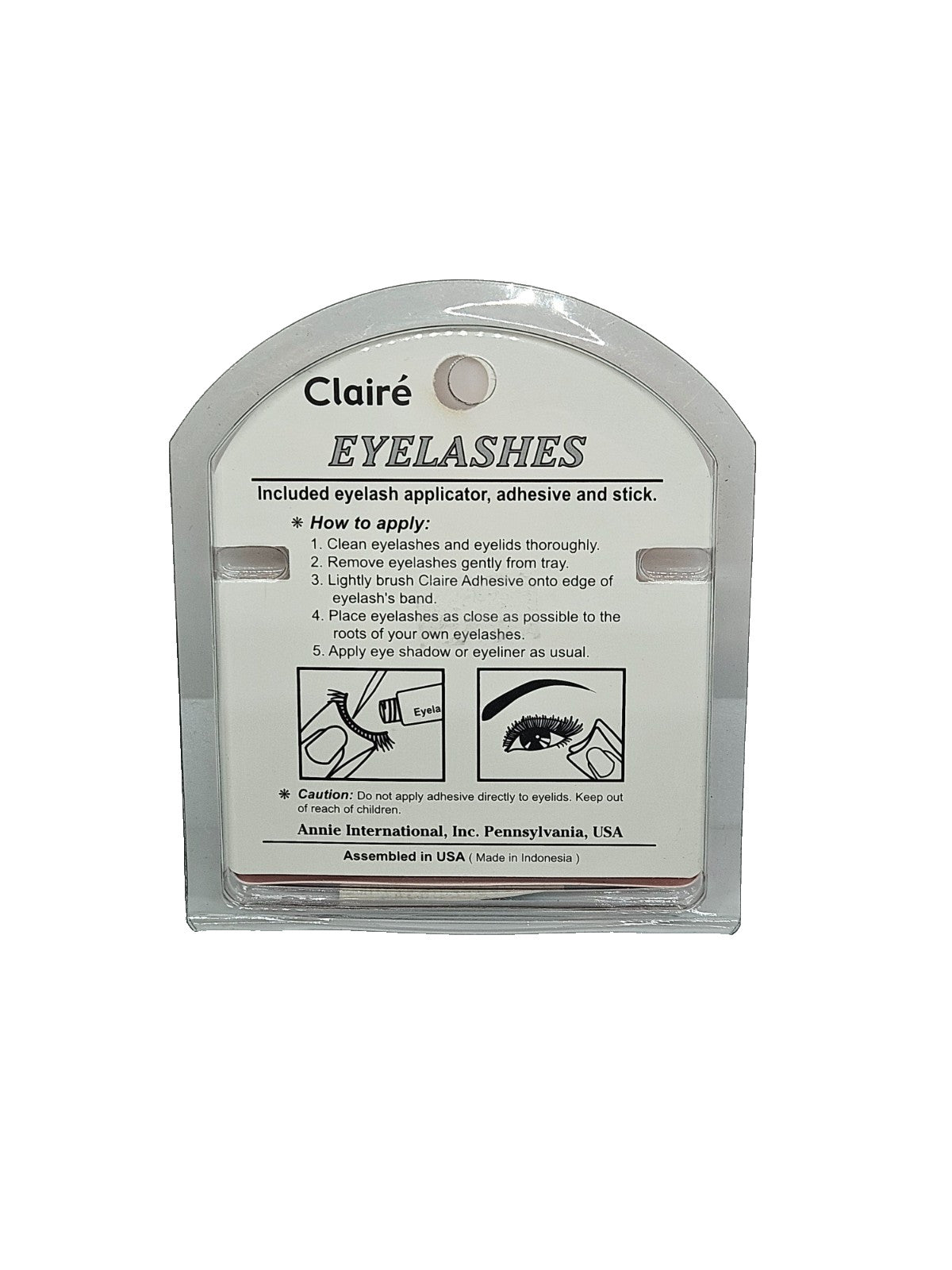 False Eyelash Set with Adhesive & Applicator - Brown