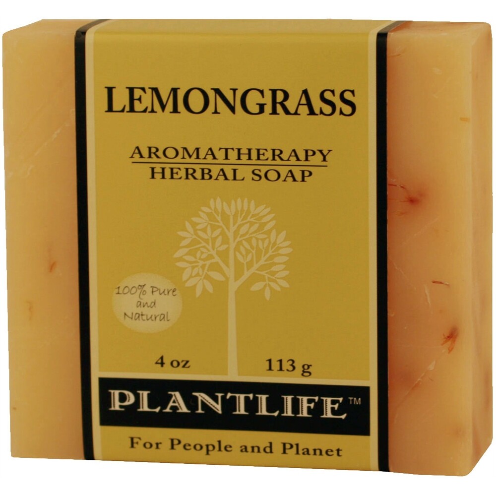 Plantlife Natural Body Care Aromatherapy Herbal Soap Lemongrass, 4