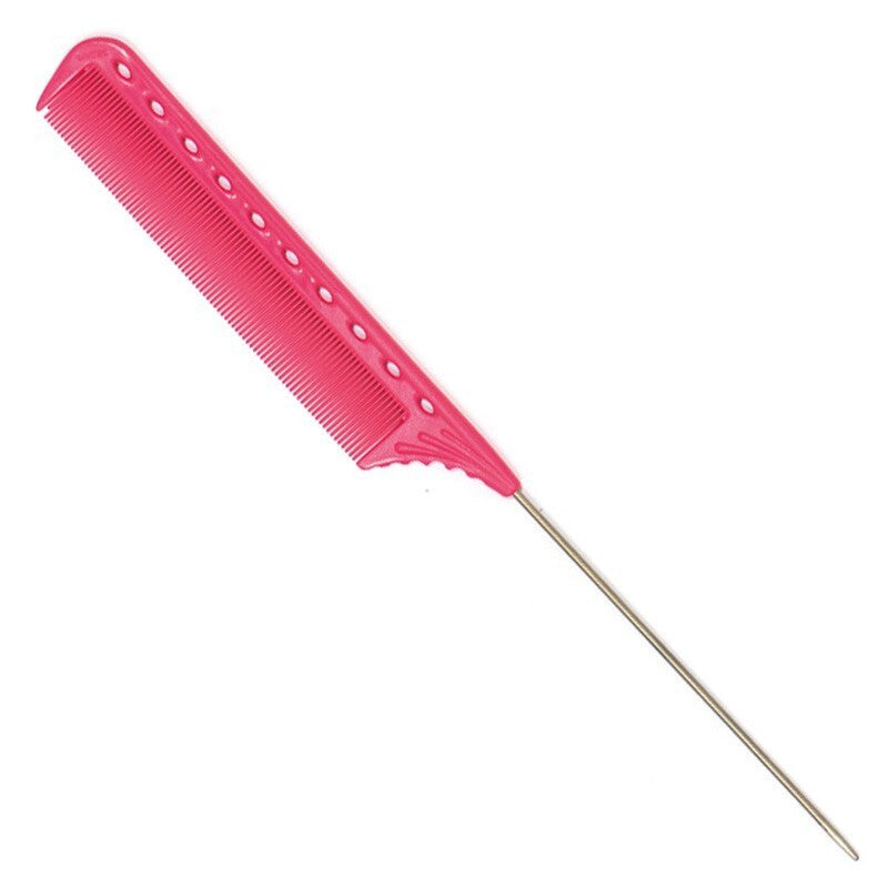 YS Park 112 Stainless Steel Thin Pin Tint Comb - Pink Salon Hair Tool
