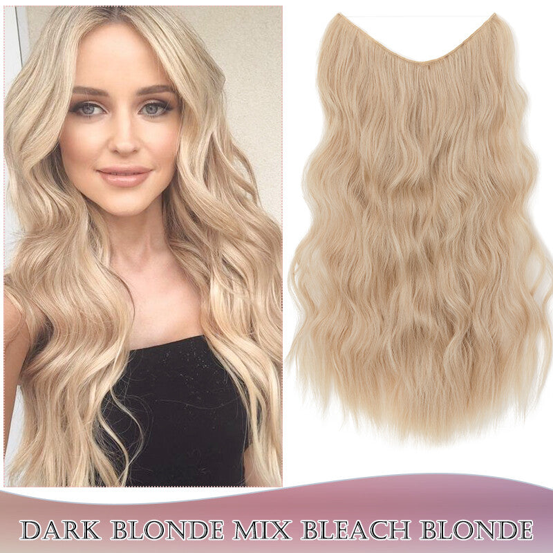 Wavy Clip-In Hair Extensions with Invisible Wire and Clips — Realistic Long Hair