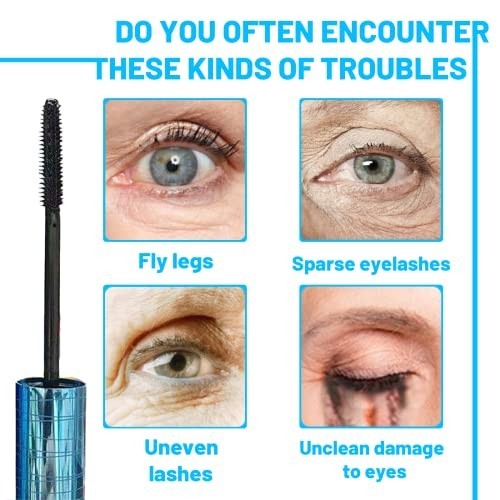 Waterproof Hypoallergenic Mascara for Older Women Thinning Lashes - Black Volume & Length
