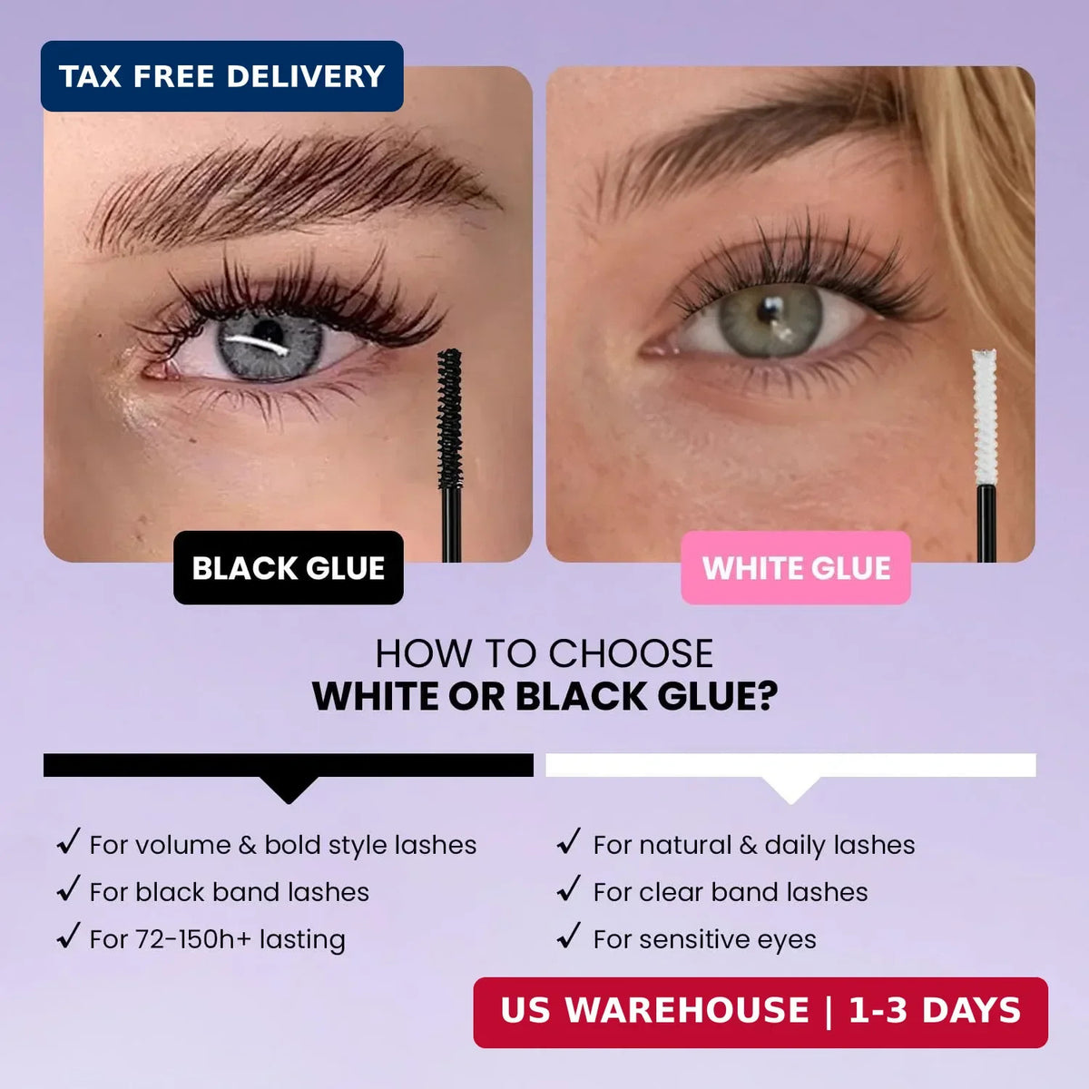 Waterproof Clear Lash Bond and Seal Glue - 10ml for Natural & Sensitive Eyes