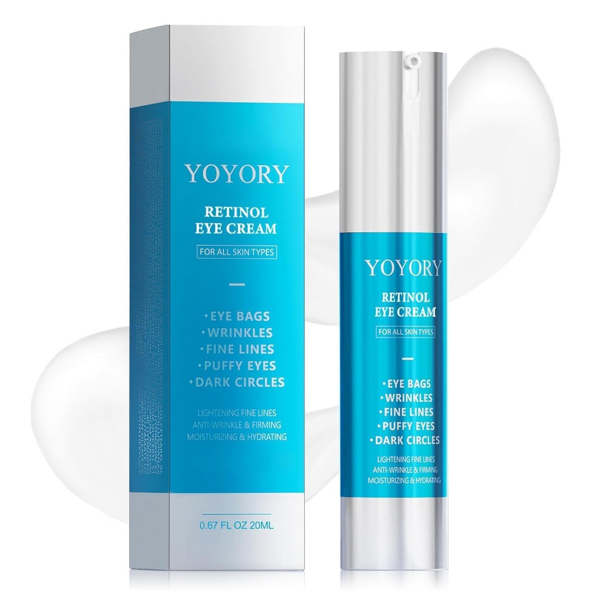 Retinol Eye Cream for Dark Circles Wrinkles Puffiness Anti-Aging Treatment