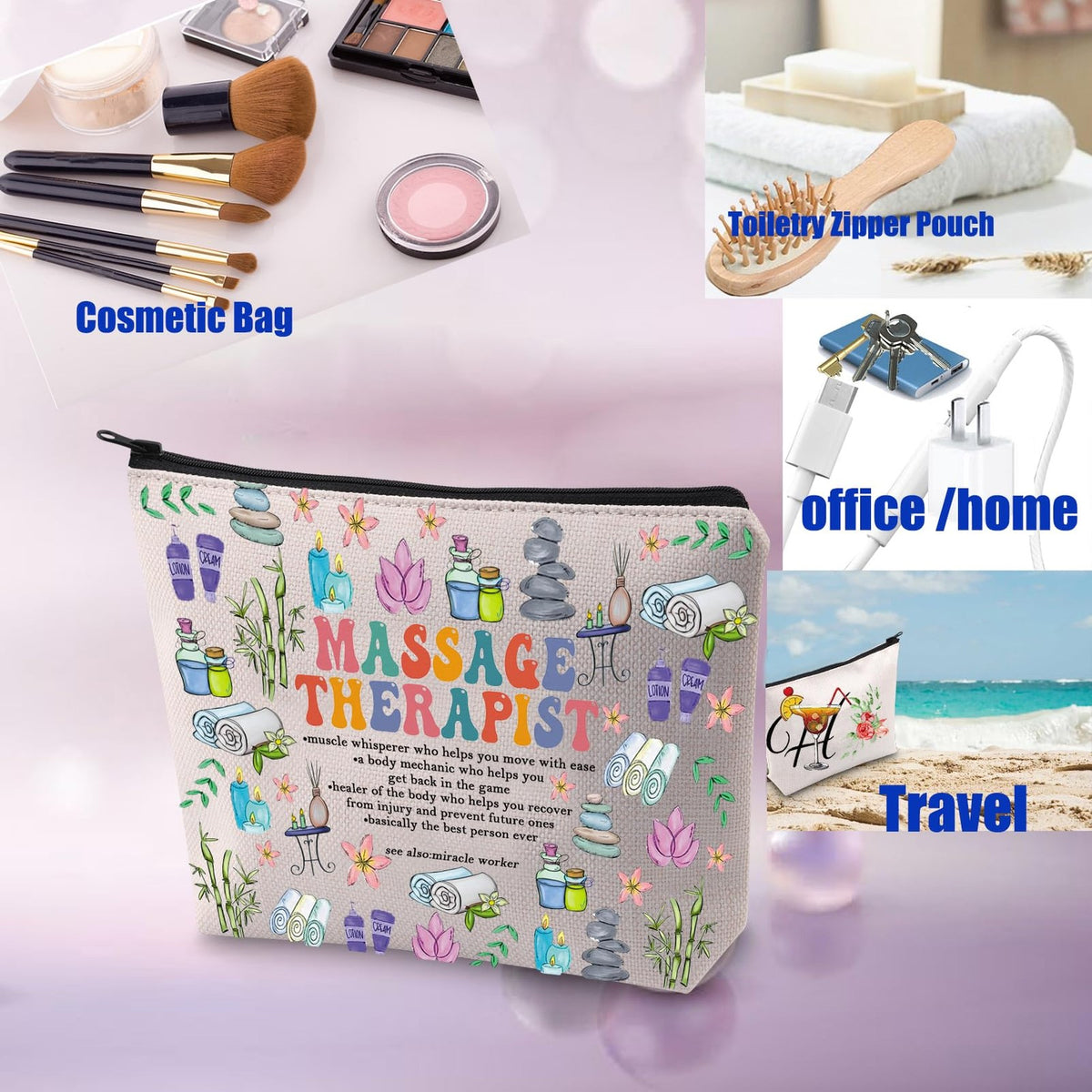 Massage Therapist Definition Gifts Makeup Bag - LMT Graduation Gift