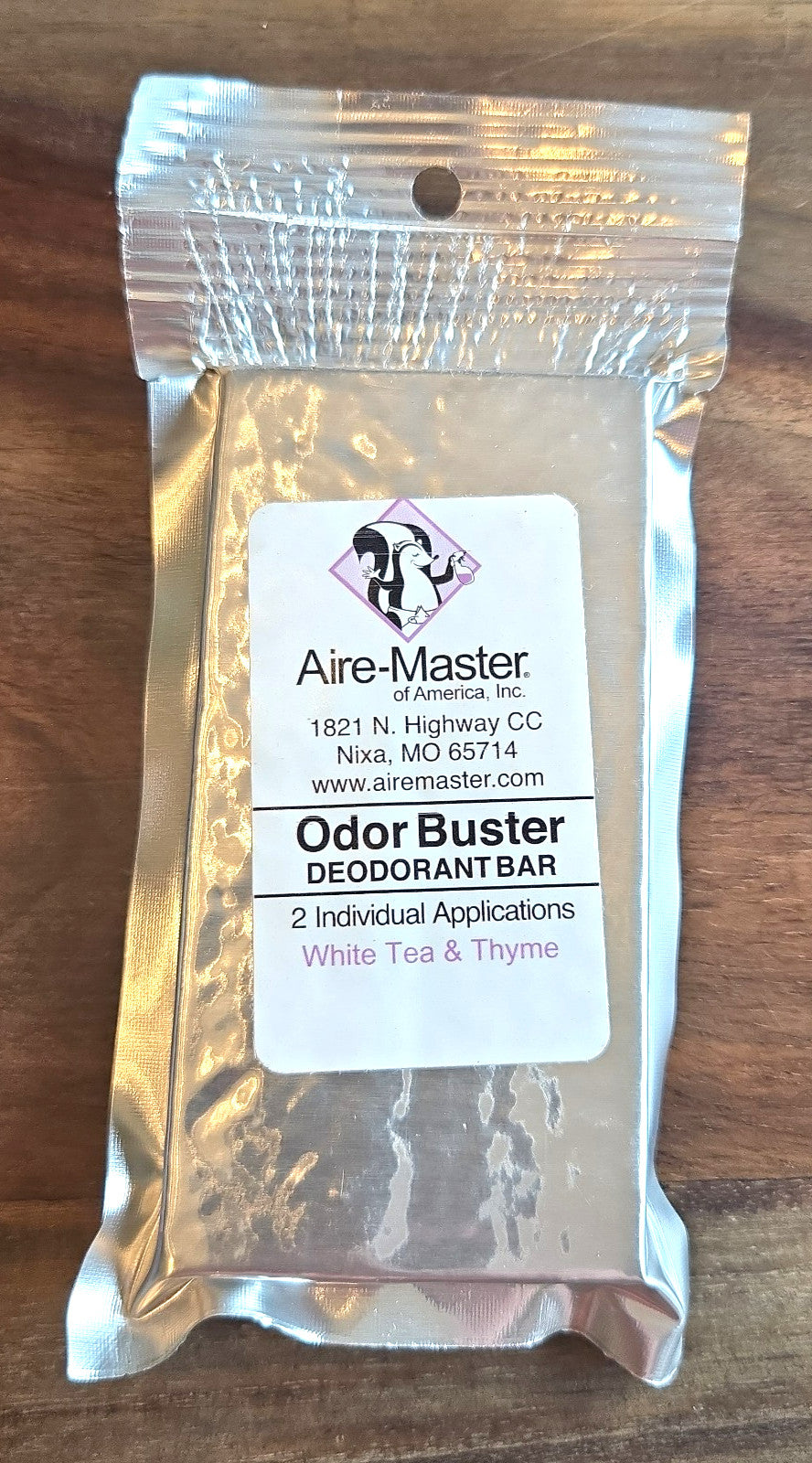 Set of 2 Pkgs Aire-Master Odor Buster Deodorant Bar 4 Apps White Tea