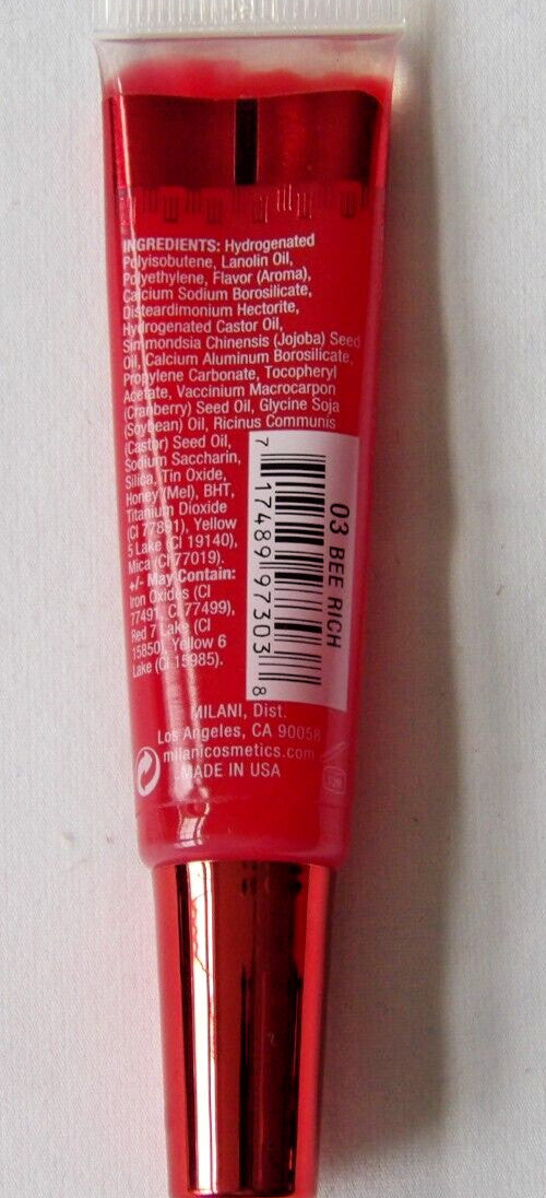 Milani Buzz Worthy Lip Gloss #3 Bee Rich 0.5 oz Cruelty-Free Lip Makeup