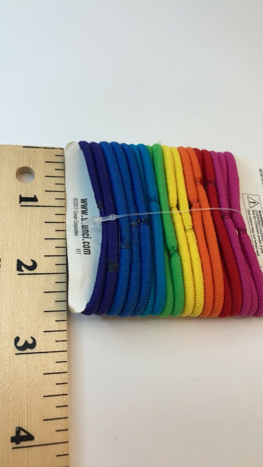 Scunci Hair Ties Ponytail Elastics No Metal Rainbow Pink Red Orange