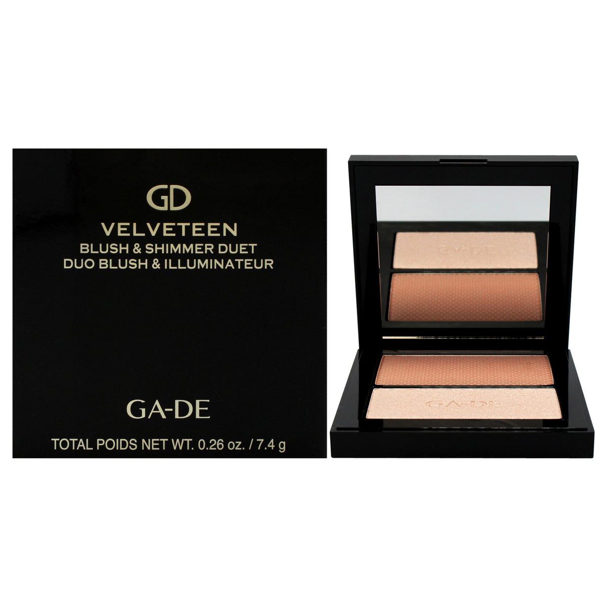 Velveteen Blush and Shimmer Duo for Women - Natural & Glow Finish, 0.26 oz