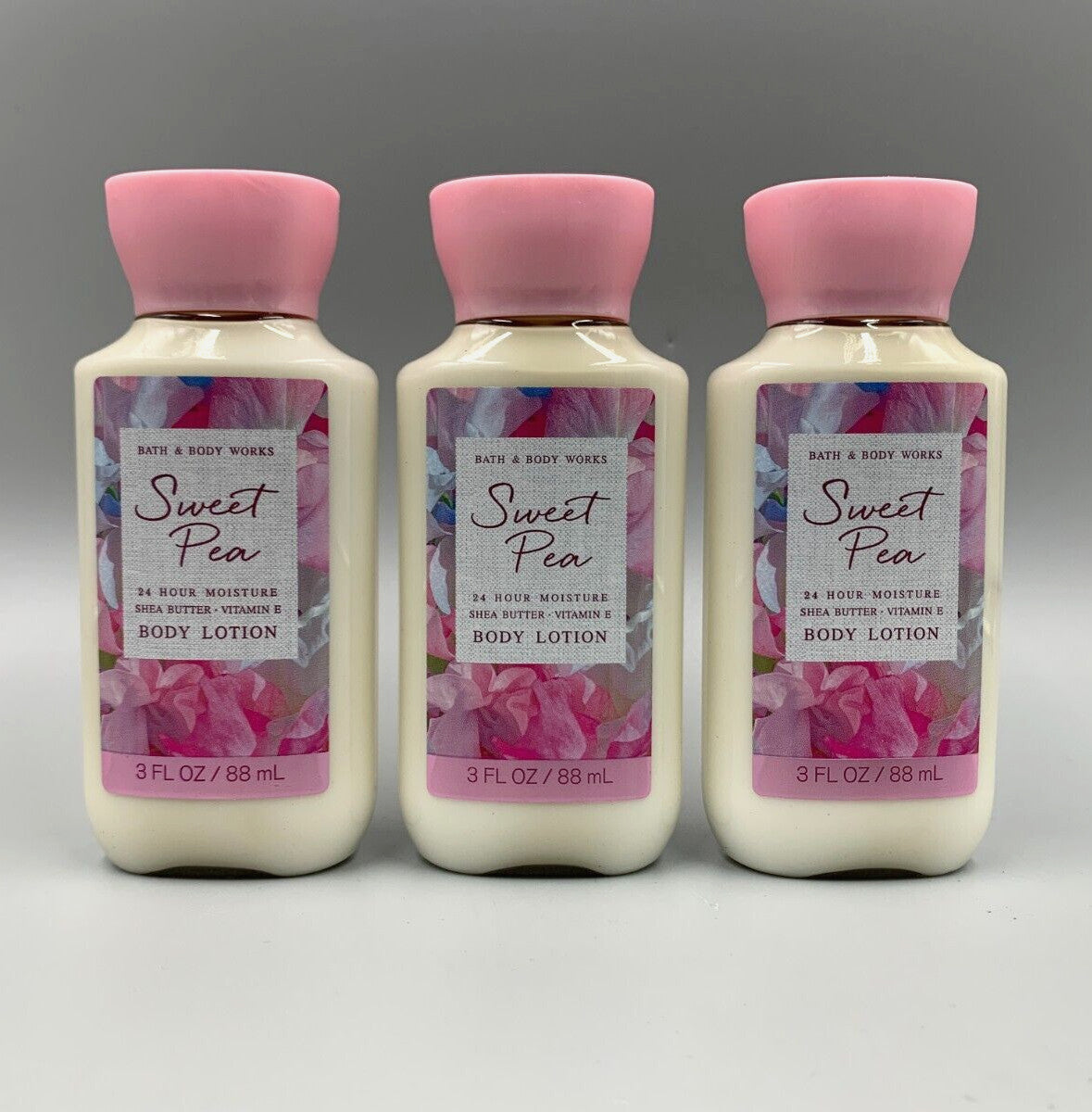Bath & Body Works Sweet Pea Shea Butter Lotion S/3 Travel Mini #3005B