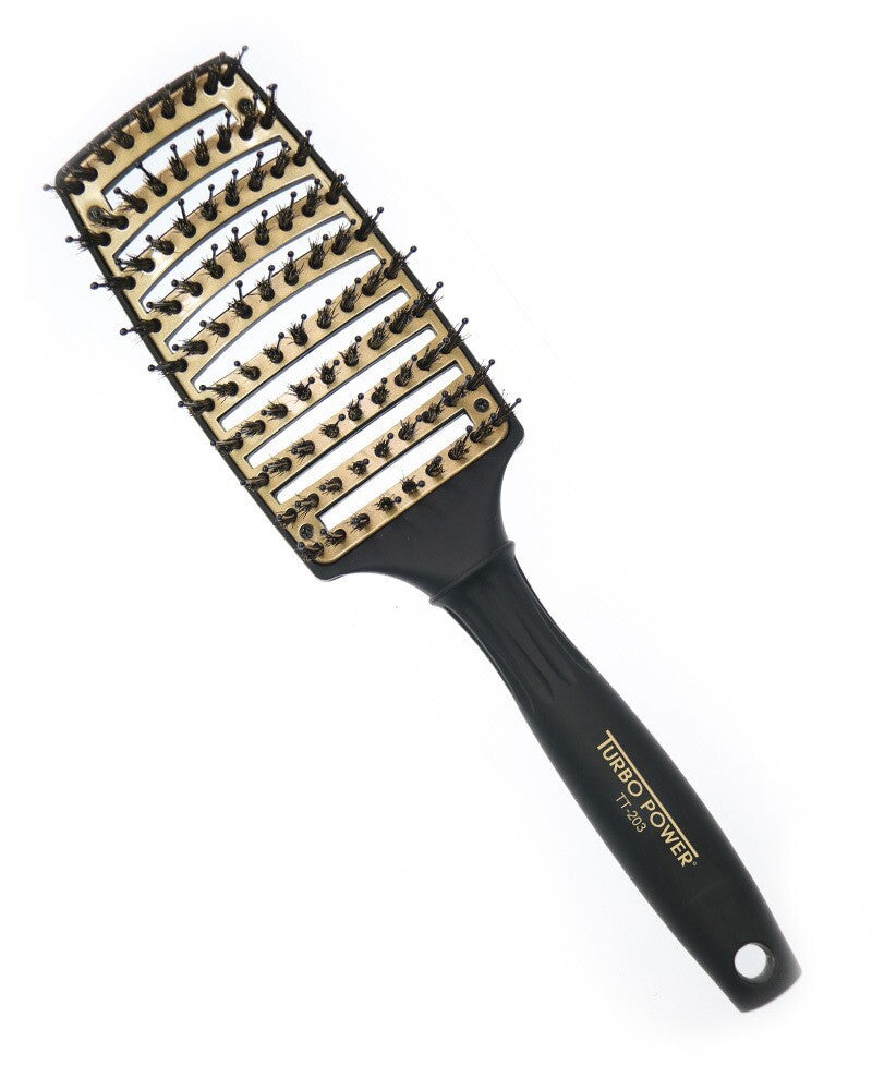 Medium Curved Ceramic Paddle Hair Brush for Blow-Drying & Styling