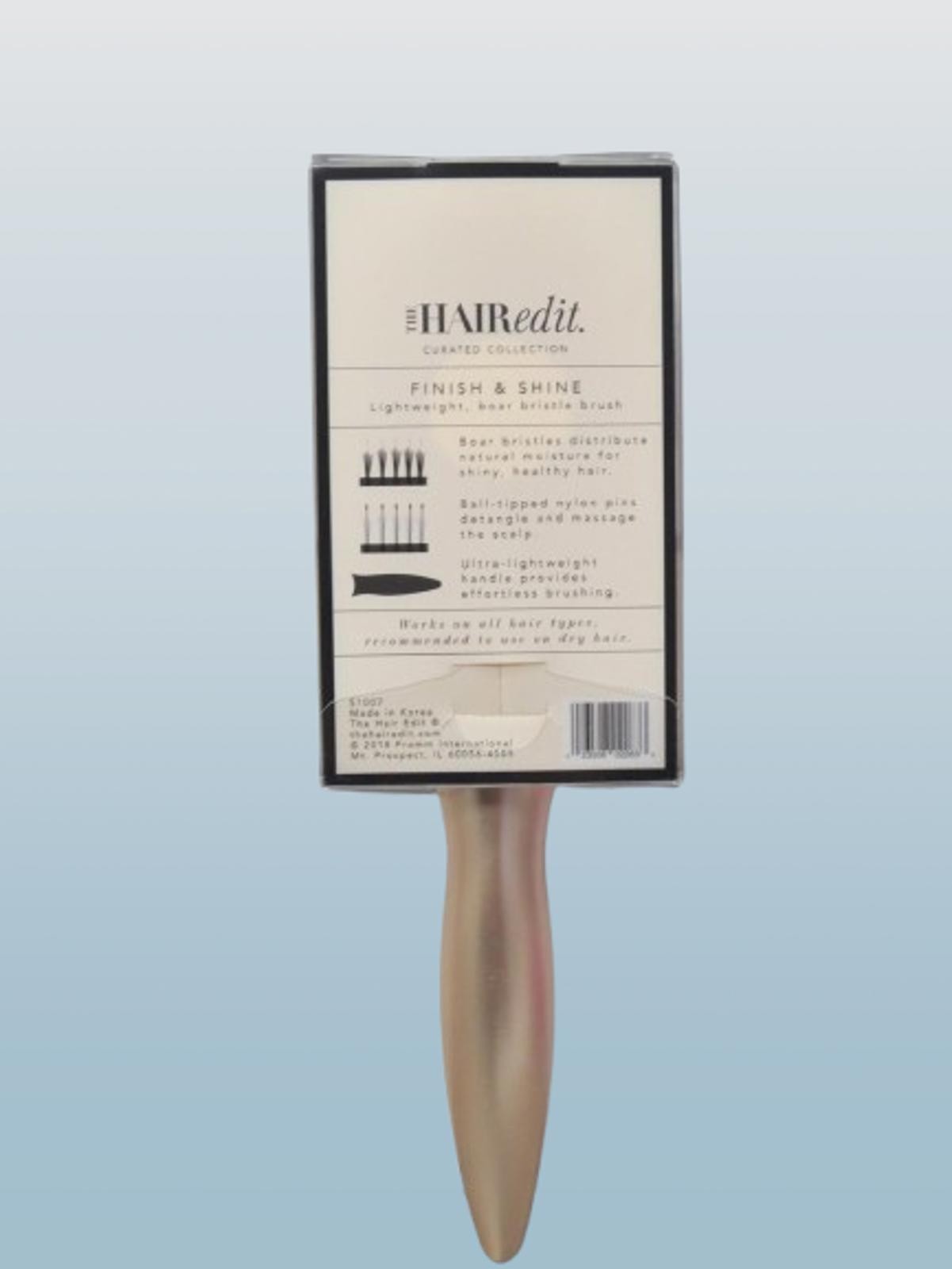 Finish & Shine Boar Bristle Hair Brush Set - Gold, Pack of 2